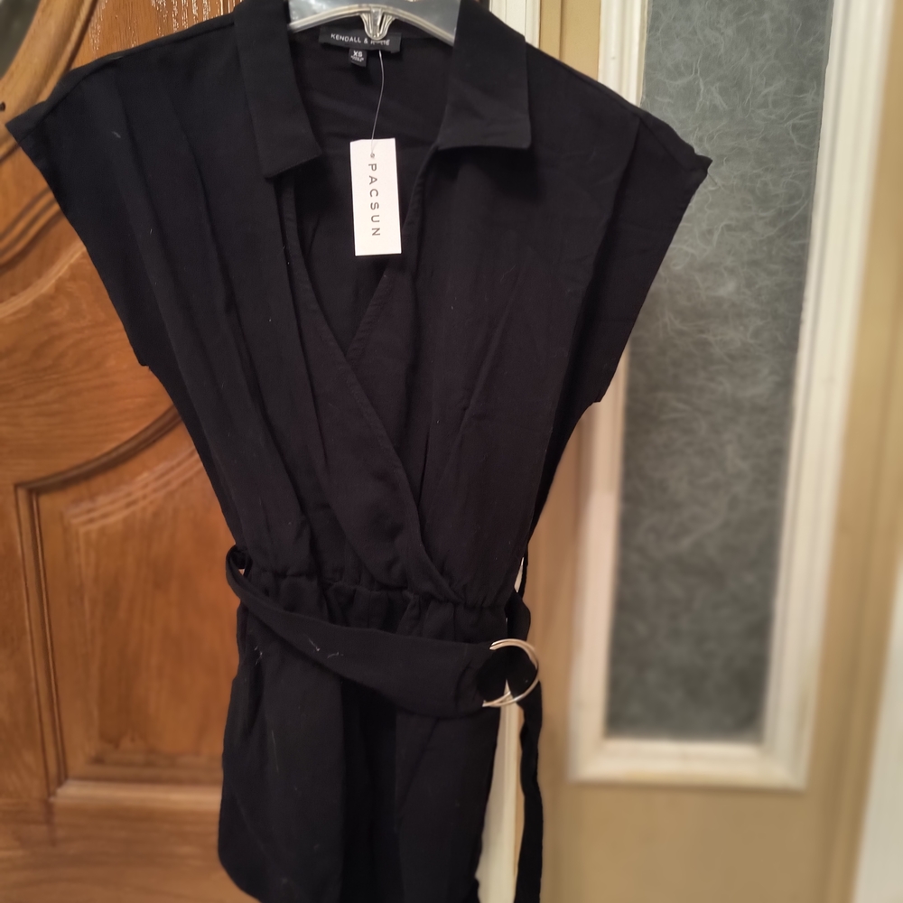 Kendall & Kylie Black Wrap Dress